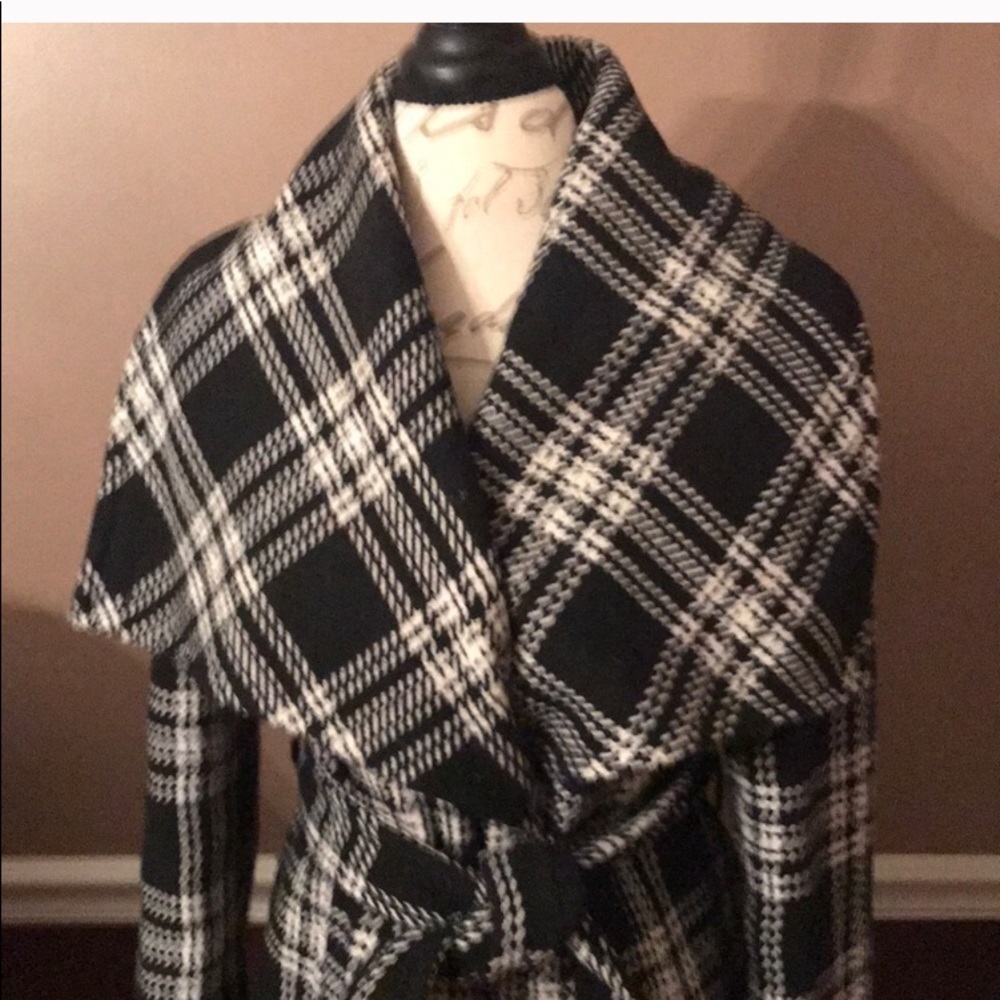 Houndstooth Fully Lined Wool Peacoat - image 2